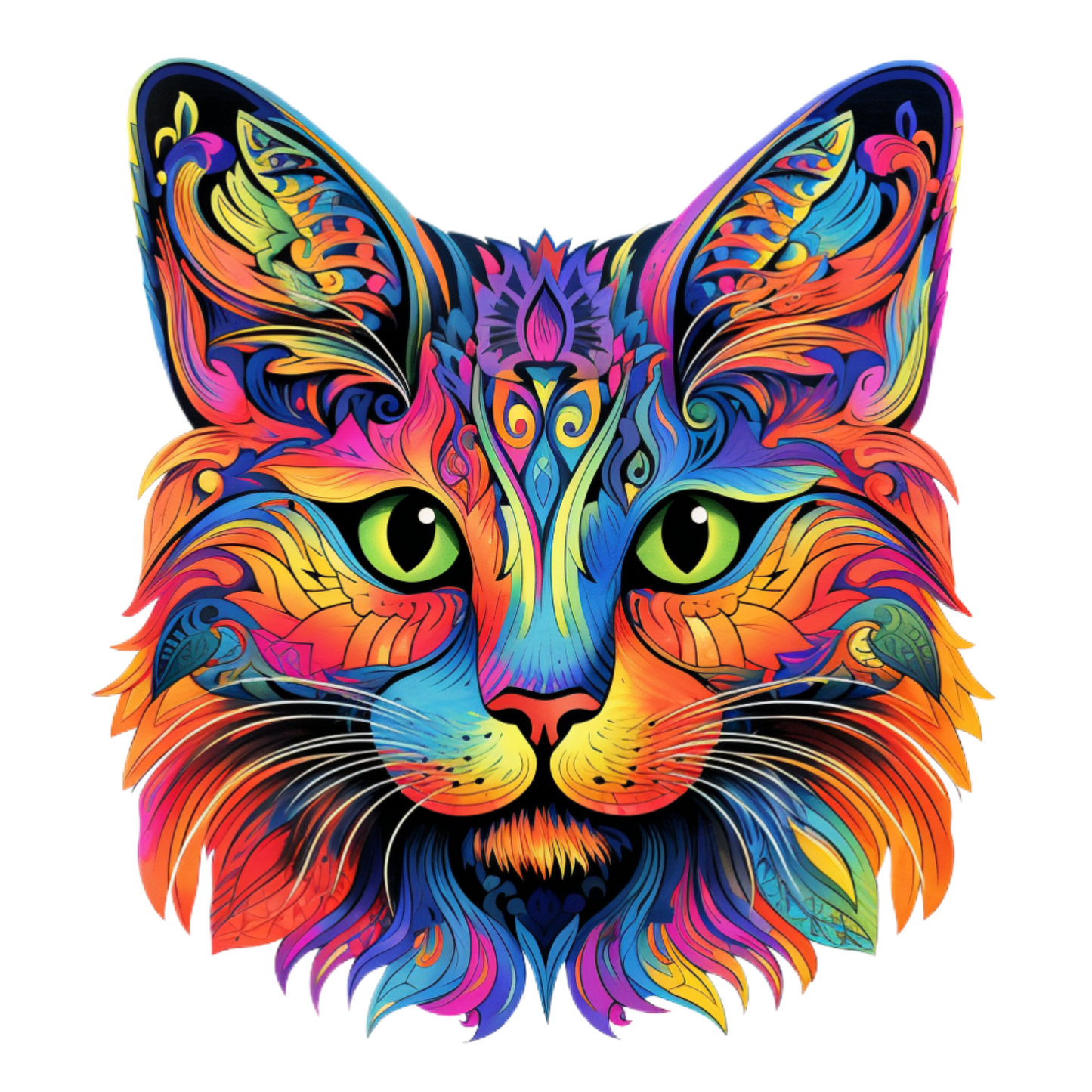 Neon Cat vinyl decal