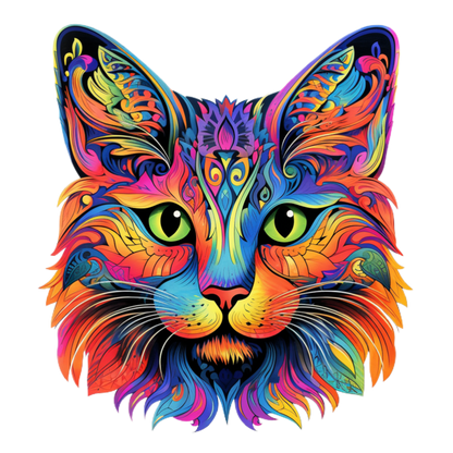 Neon Cat vinyl decal