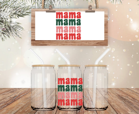 Mama Christmas colors decal 4 inch