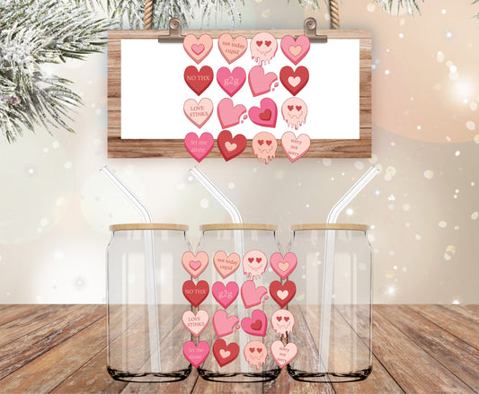 Valentine hearts vinyl decal