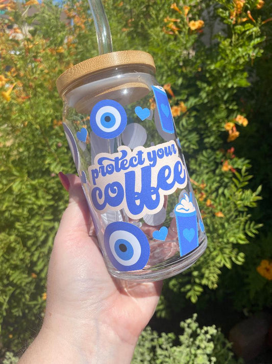 Evil eye "protect your coffee" cup RTS