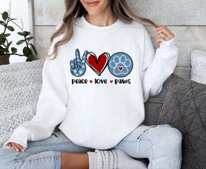 Peace Love Paws HTV.  Dog mom HTV design transfer.