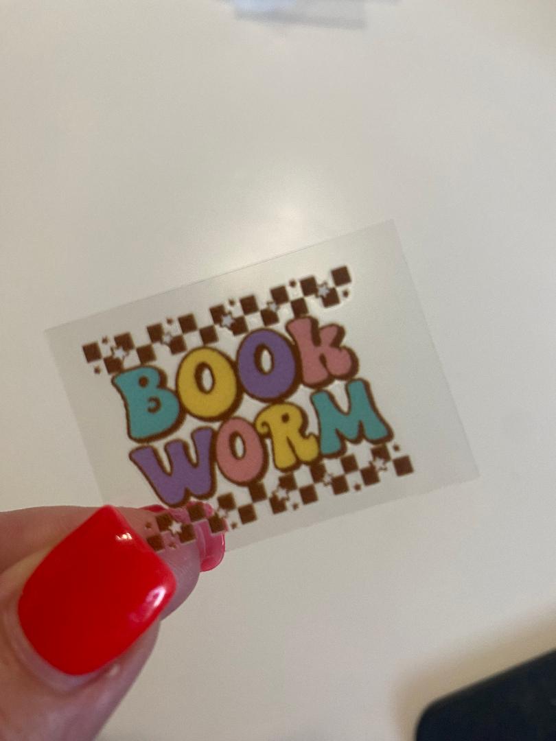 Book Worm UV keychain transfer