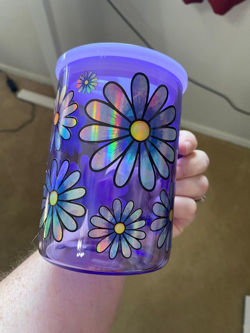 Purple Holographic Daisy mug