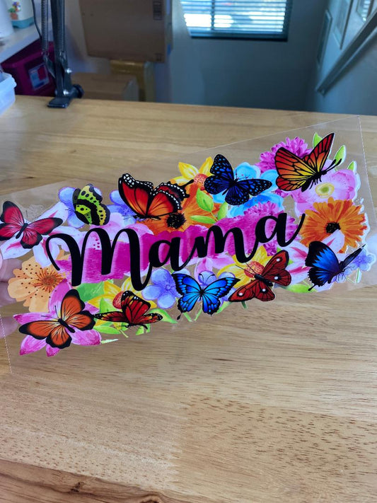 Mama Watercolor butterflies UV DTF