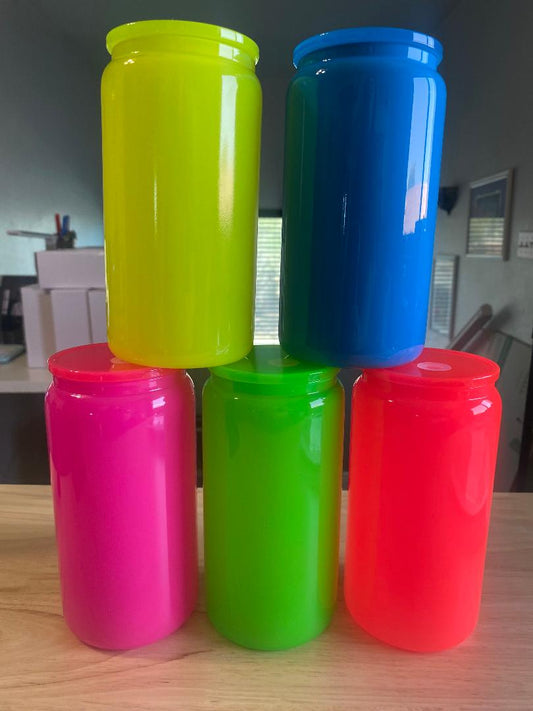 Neon GLASS 5 pack blank cups