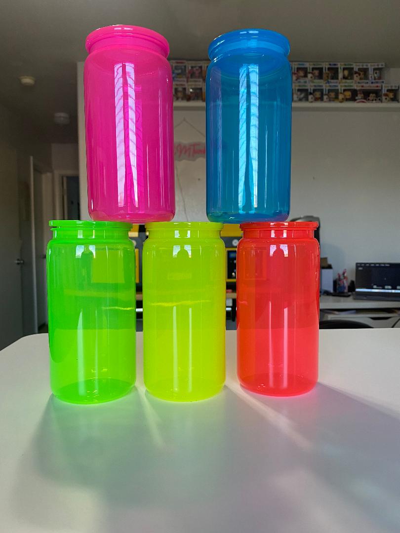 Neon PLASTIC blank cup set