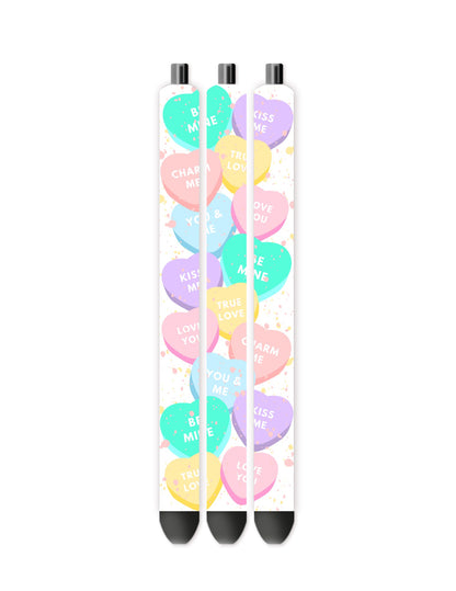 Candy hearts Valentine pen wrap