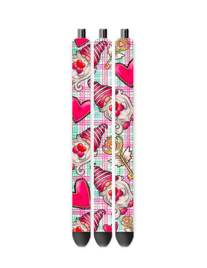 Hearts and gnomes pen wrap