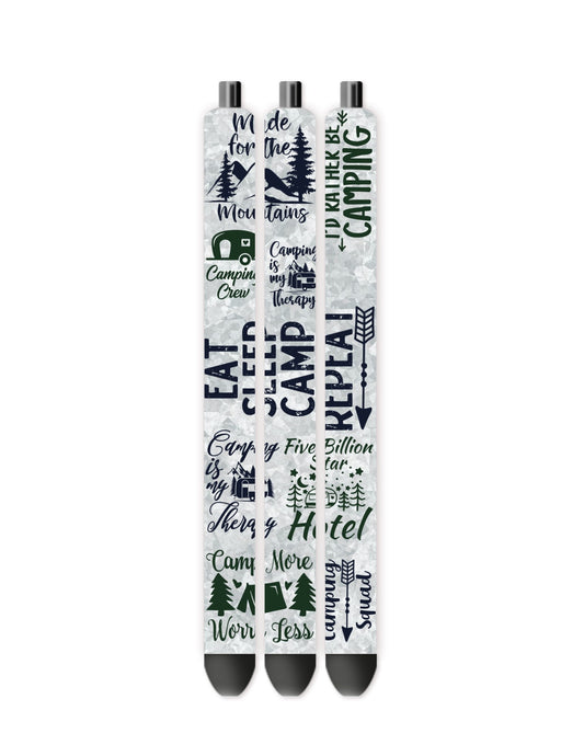 Camping words pen wrap