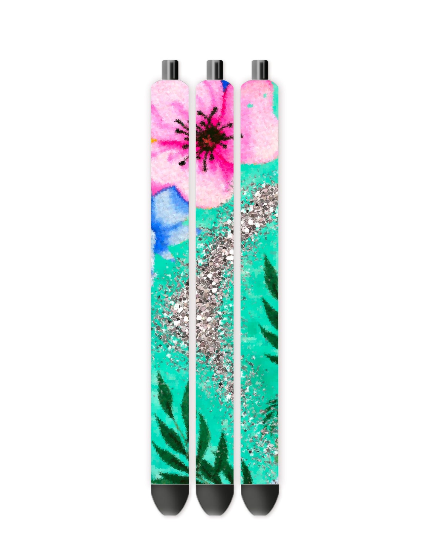 Glitter floral pen wrap