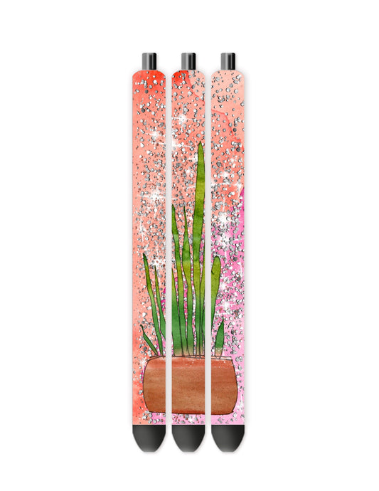 Plant glitter pen wrap