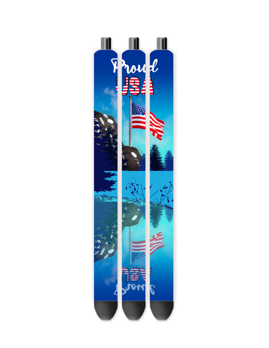 Reflection American flag pen wrap