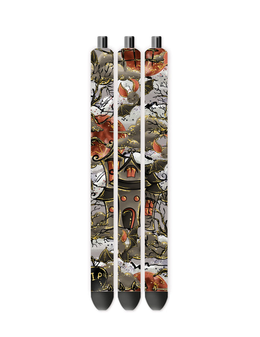 Haunted house pen wrap