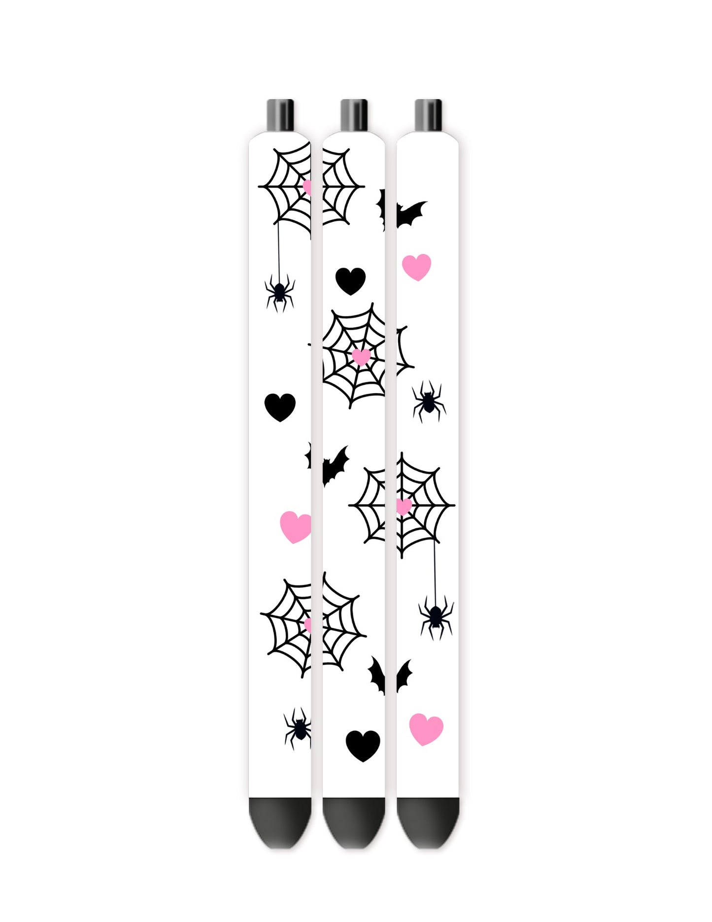 Hearts and spider webs pen wrap