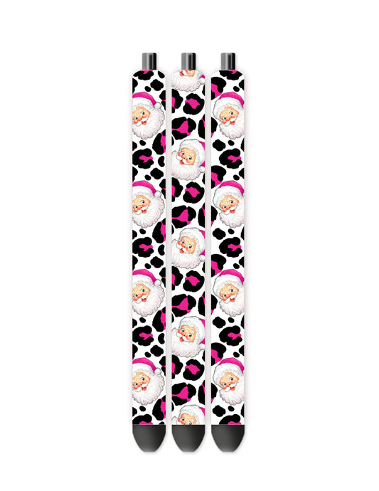 Santa cheetah pink pen wrap