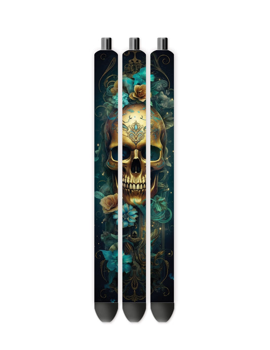 Teal skull pen wrap