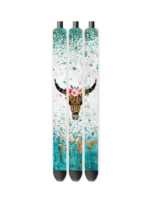 Western teal cow pen wrap