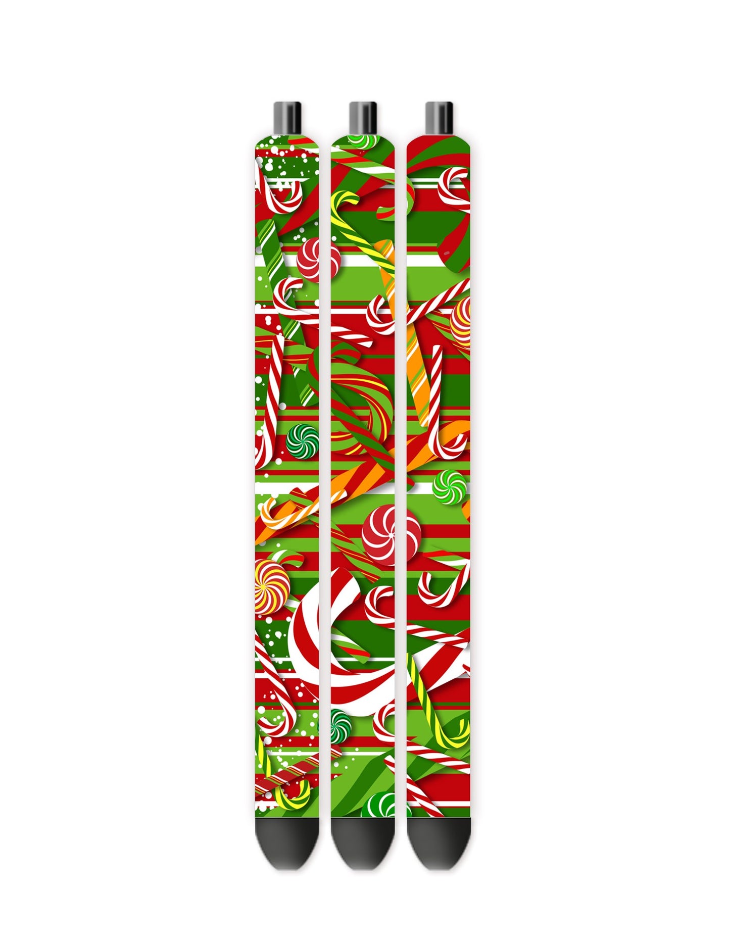 Colorful candy cane pen wrap