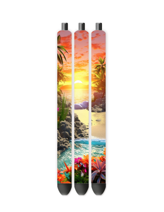 Sunset on a beach pen wrap