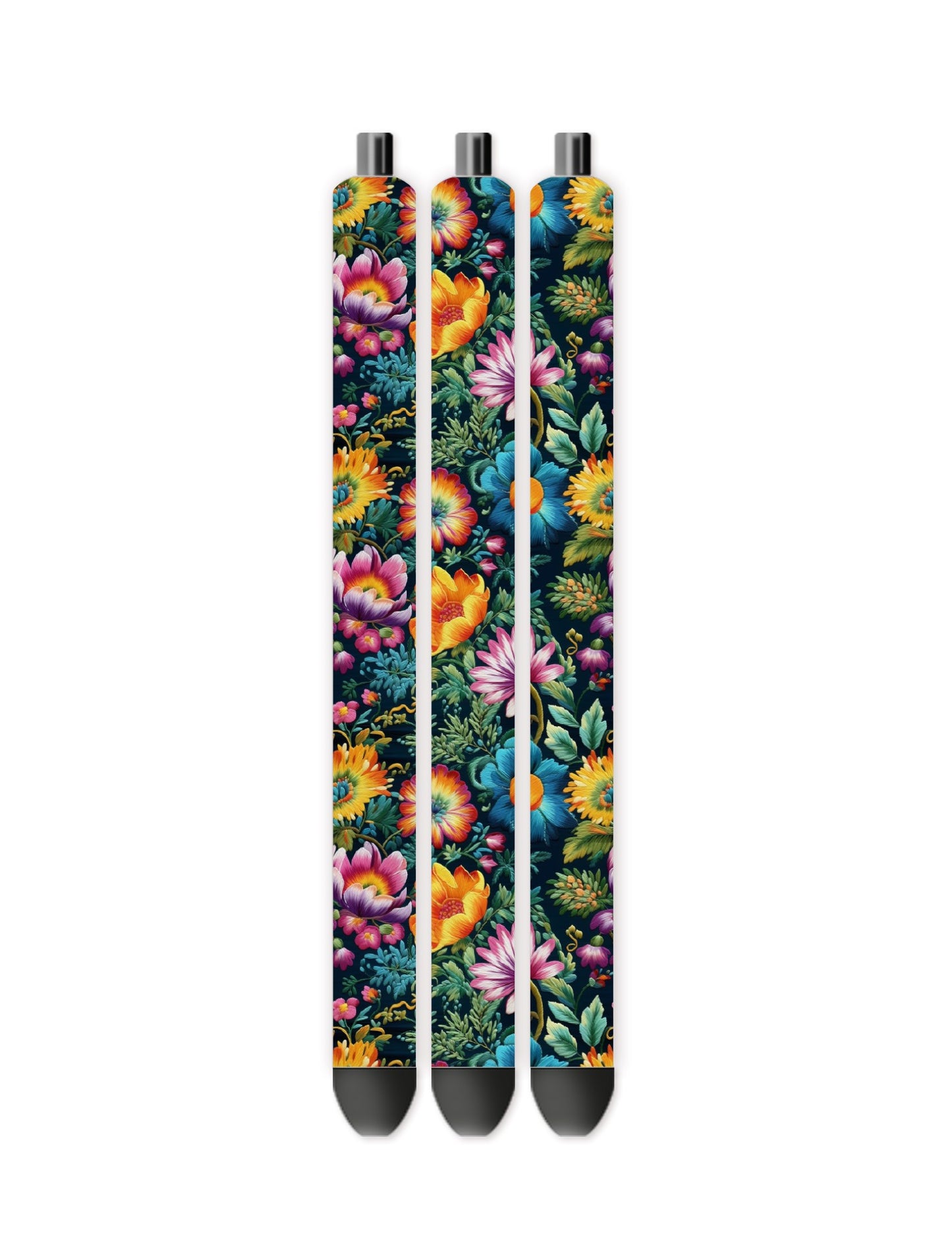 Black floral pen wrap