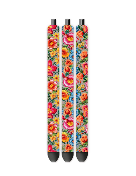 Floral pen wrap