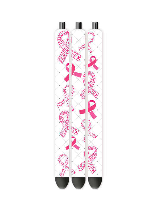 Pink ribbon pen wrap