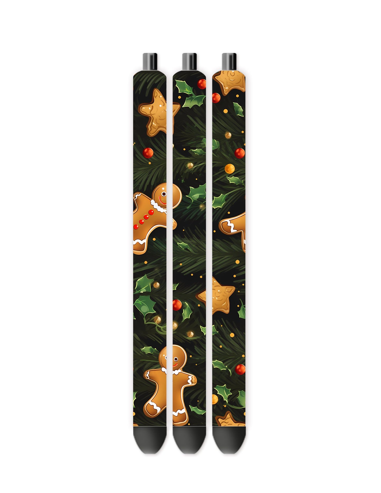 Gingerbread men and mistletoe pen wrap