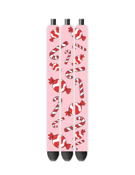 Winter candy cane pen wrap