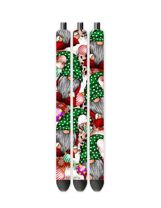 Christmas gnomes green hat pen wrap