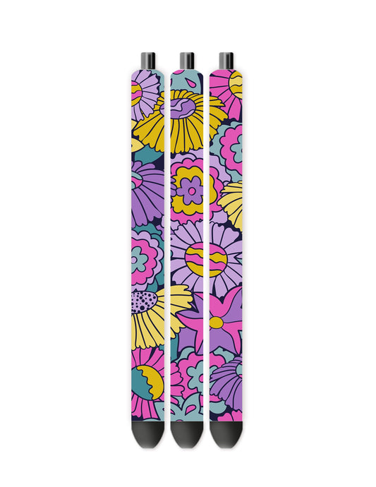 Funky floral pen wrap