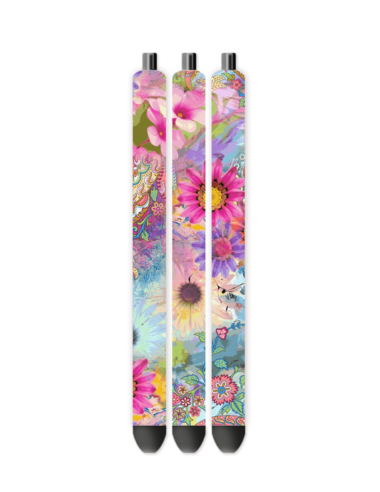 Watercolor floral pen wrap