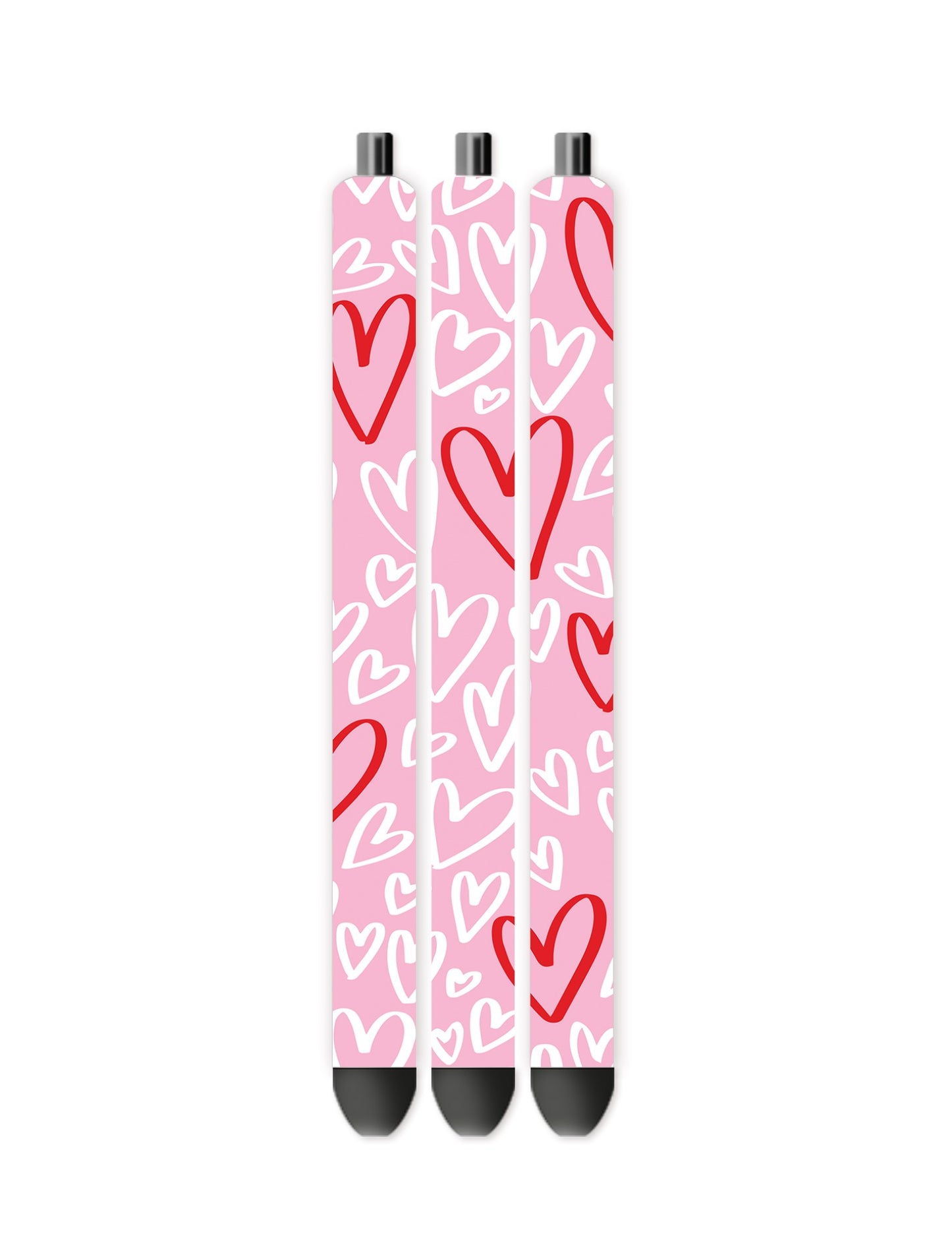 Red white and pink hearts pen wrap