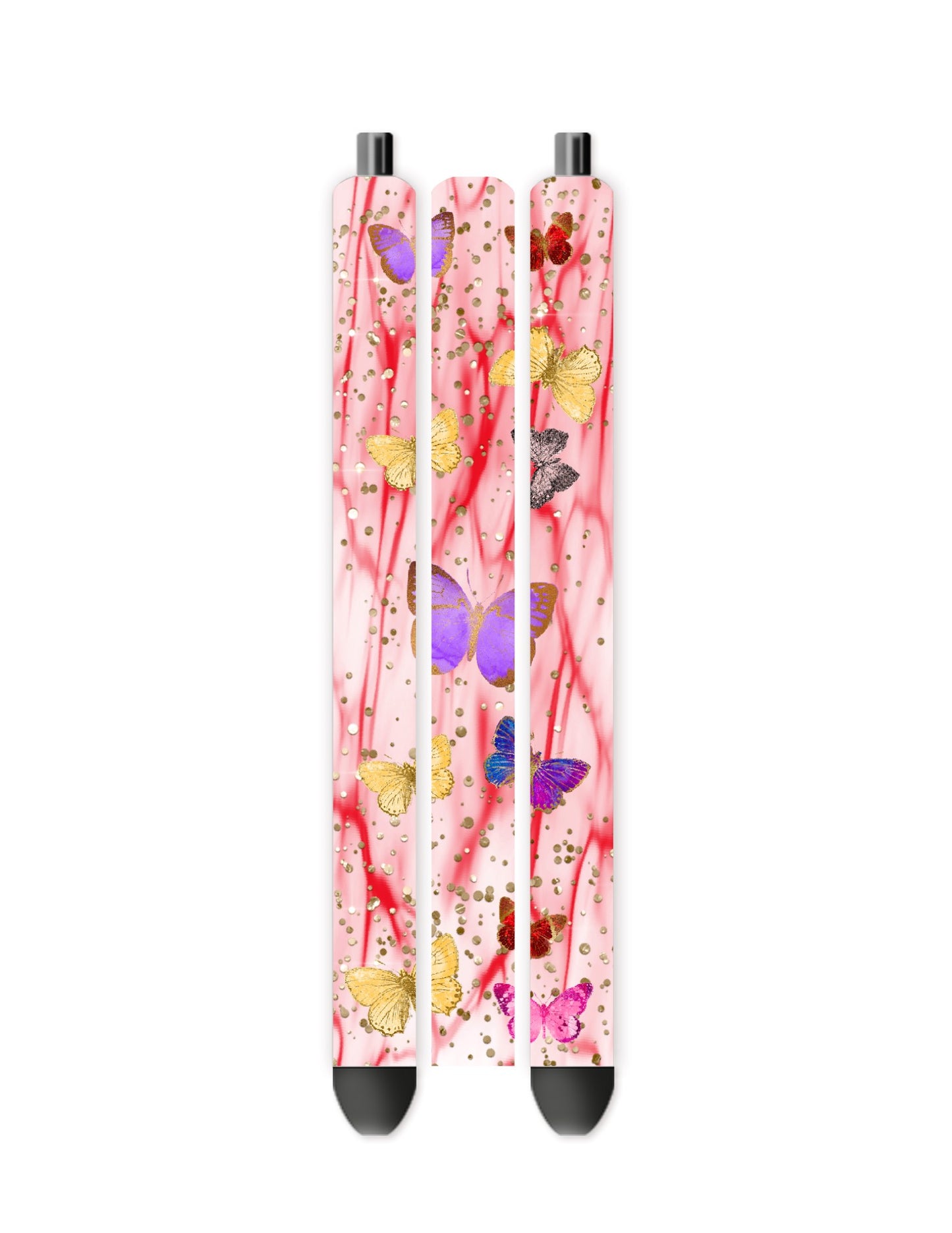 Pink watercolor butterfliy pen wrap