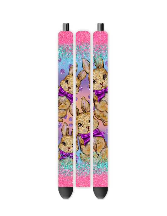 Bunnies and glitter vinyl pen wrap