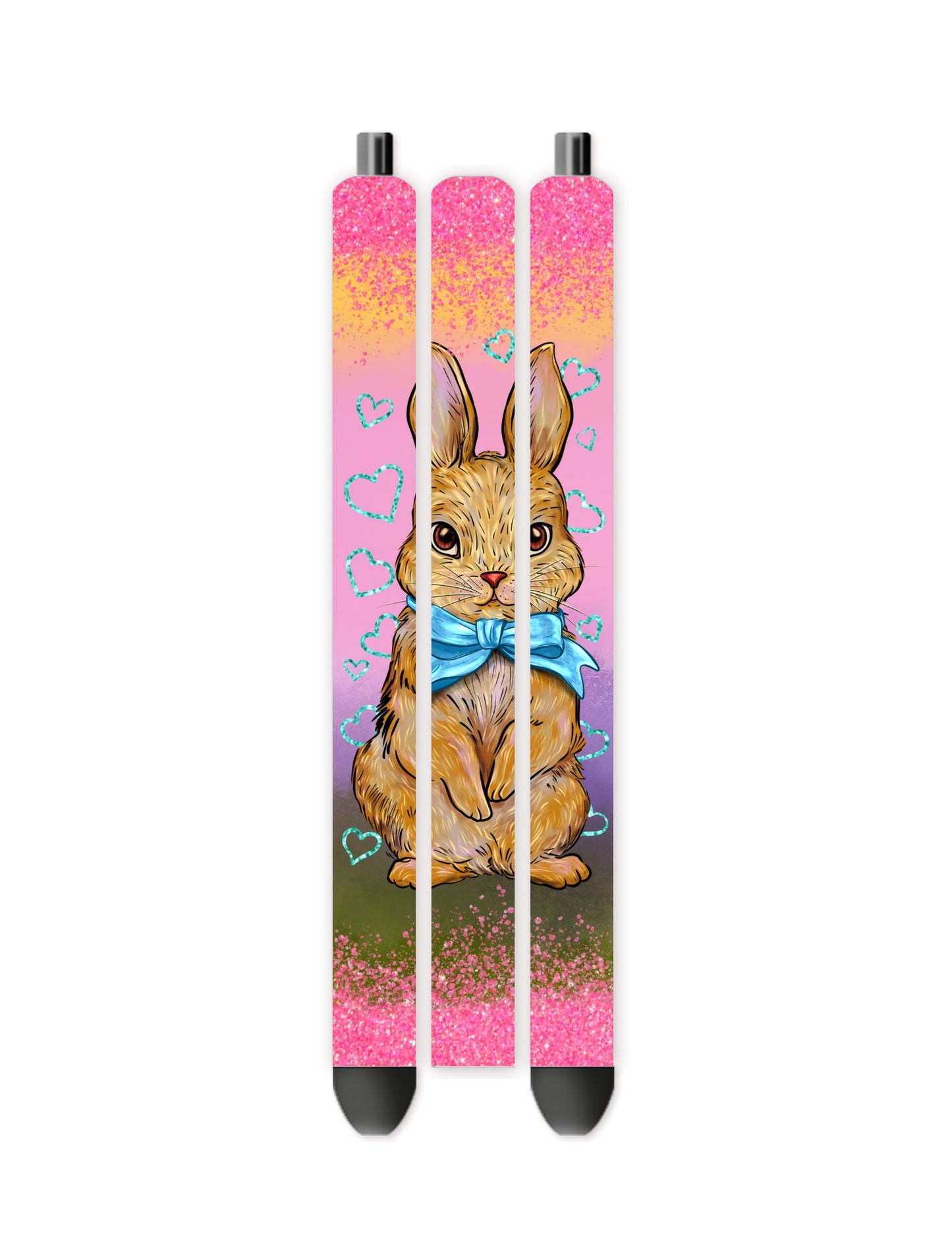 Pink glitter Easter bunny vinyl pen wrap