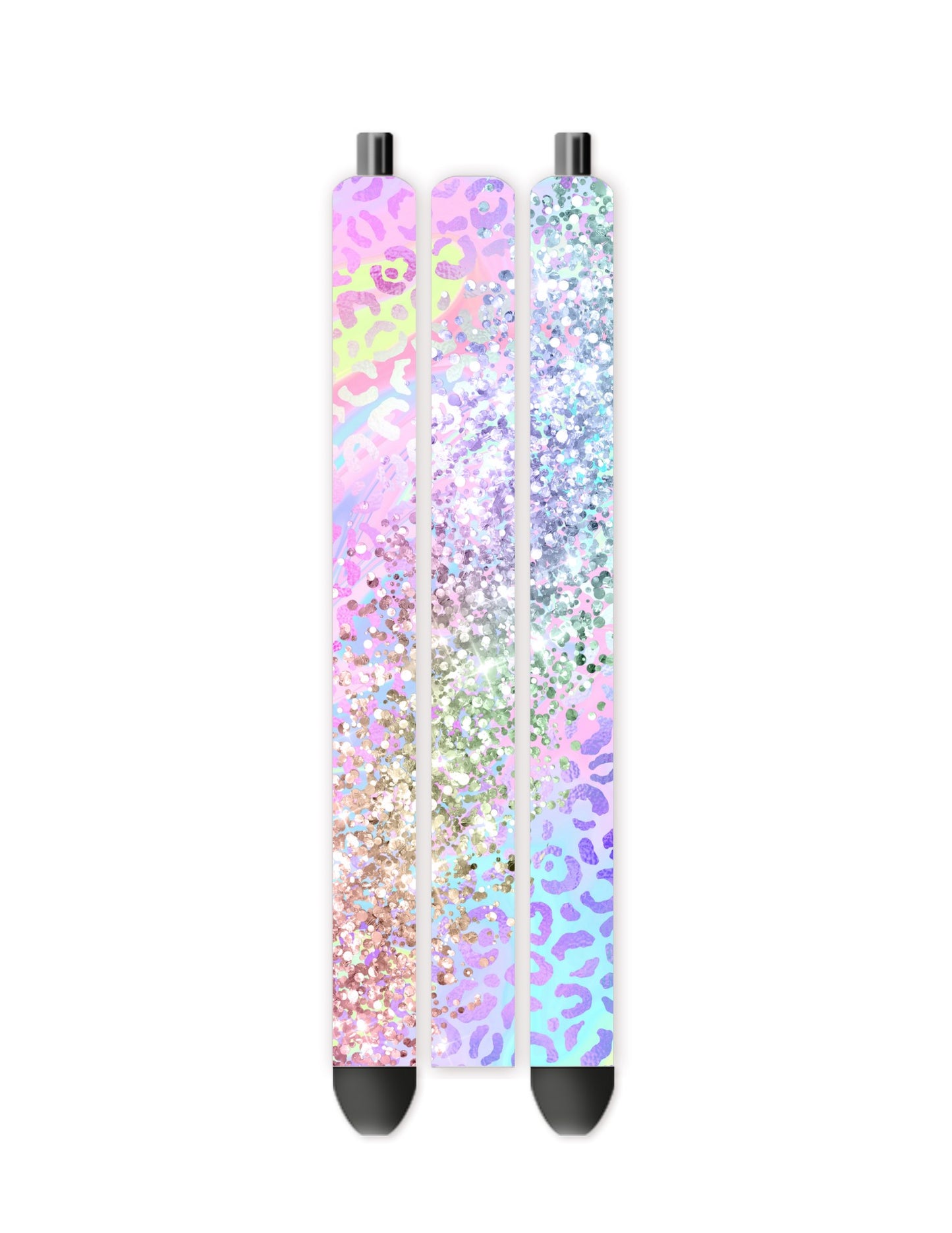 Silver glitter vinyl pen wrap