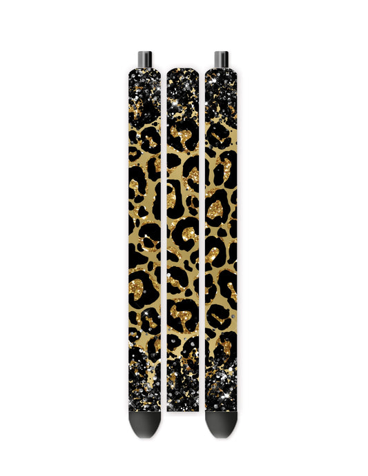 Gold cheetah vinyl pen wrap