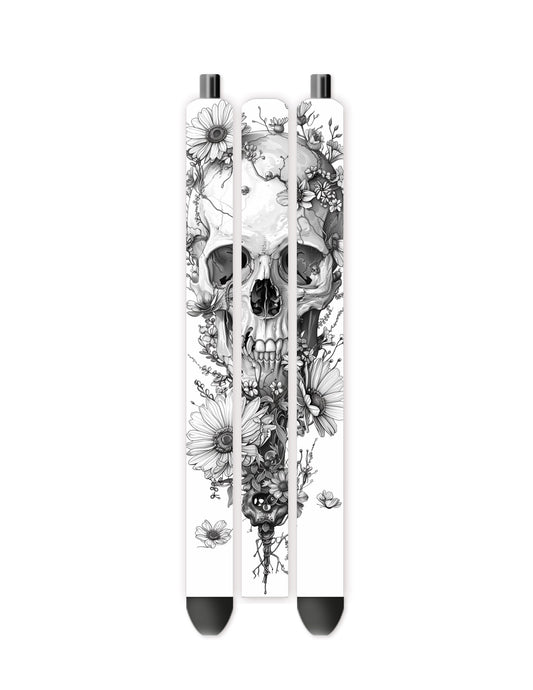 Black and White skull vinyl pen wrap