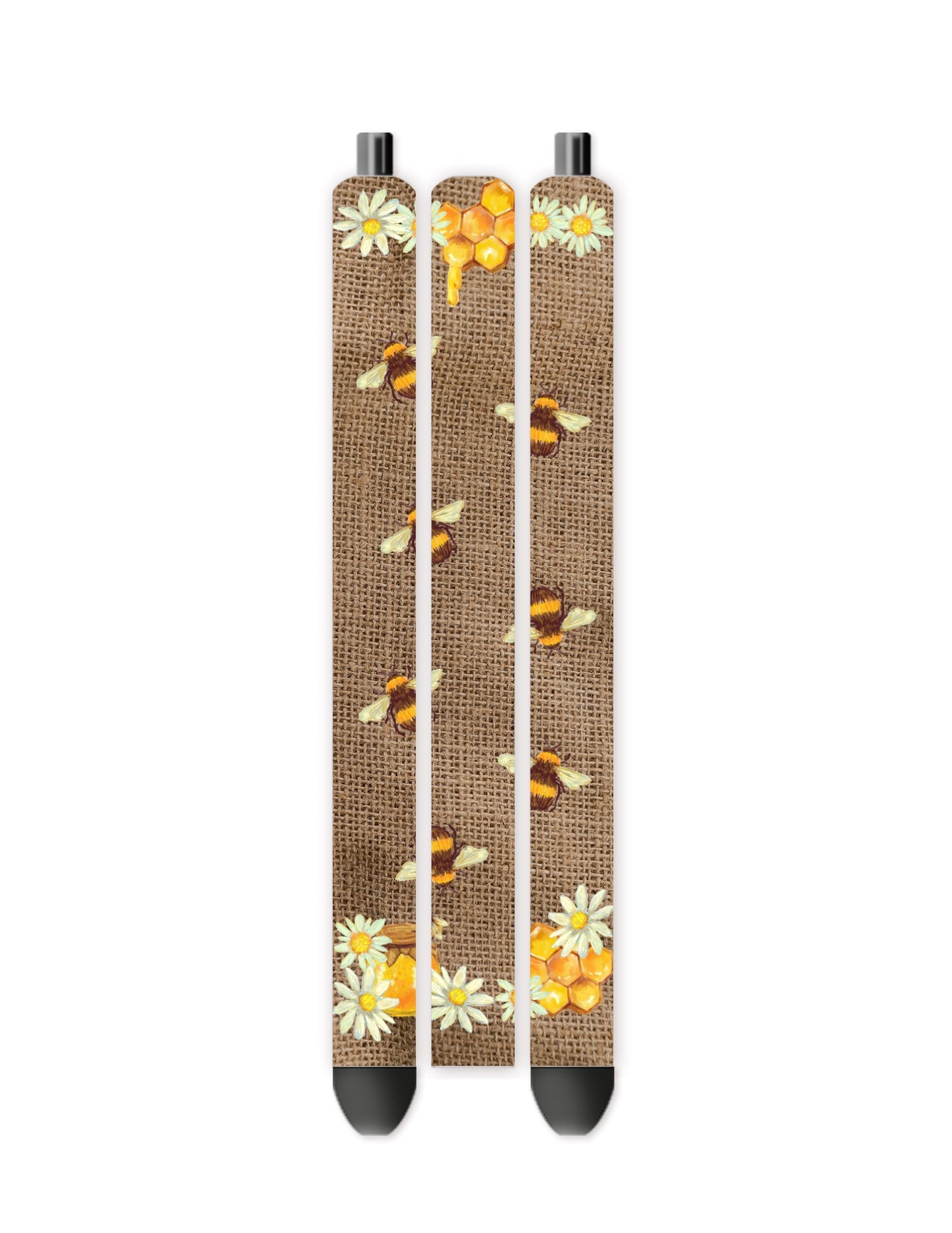 Burlap bee vinyl pen wrap