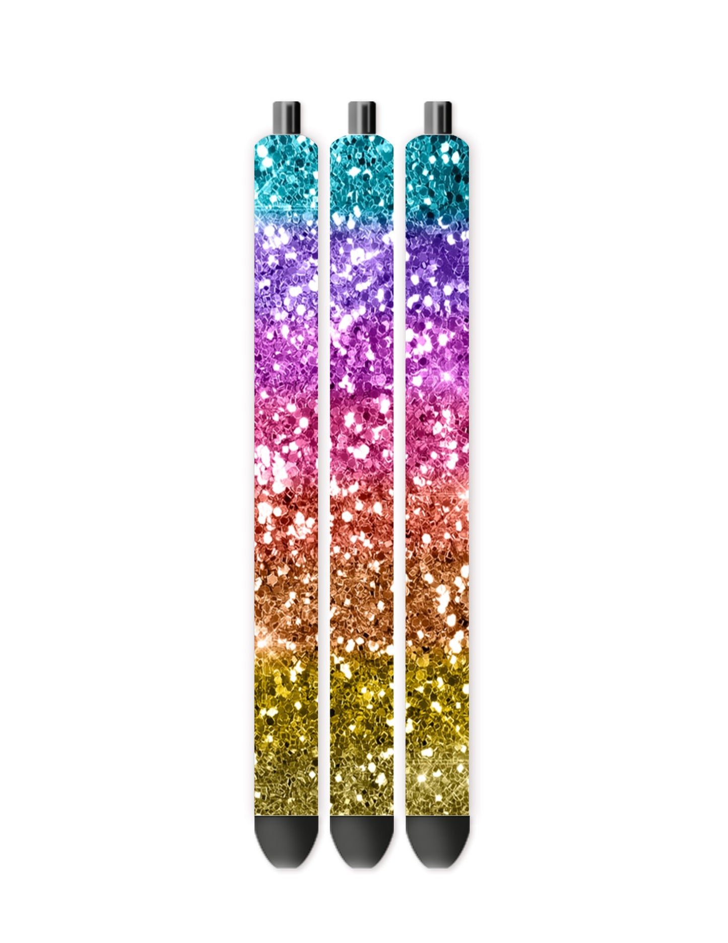 Chunky glitter rainbow pen wrap