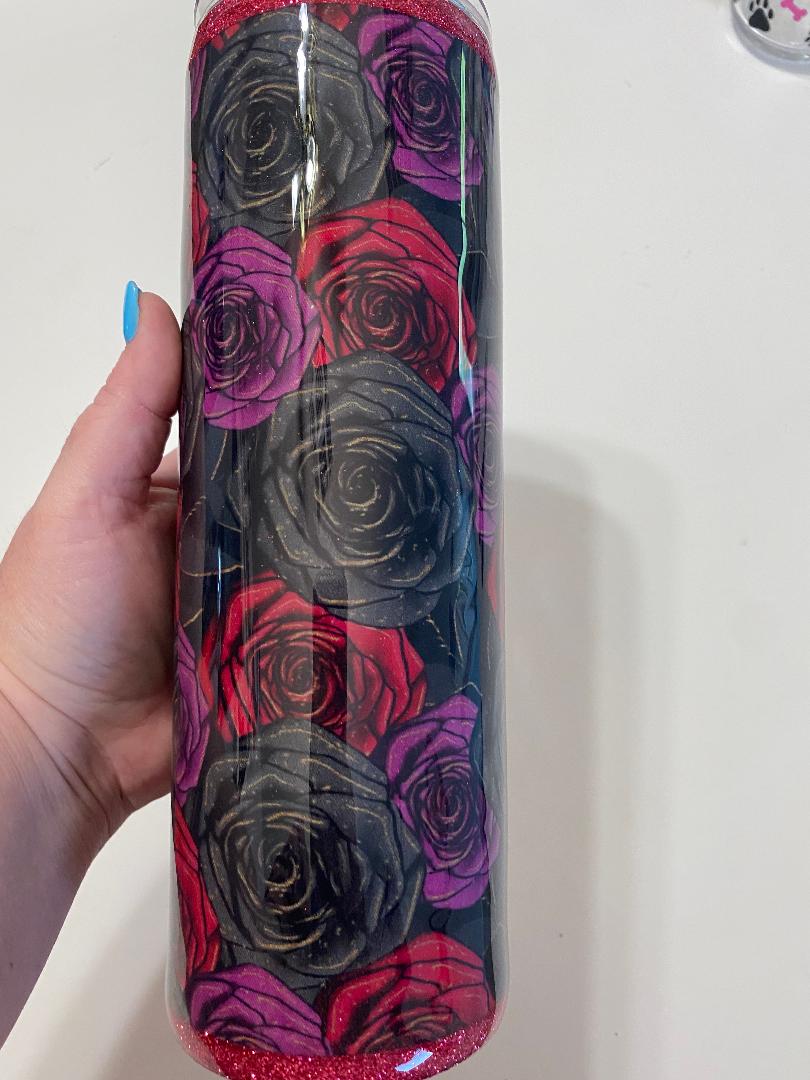 Rose epoxy fabric tumbler 300z