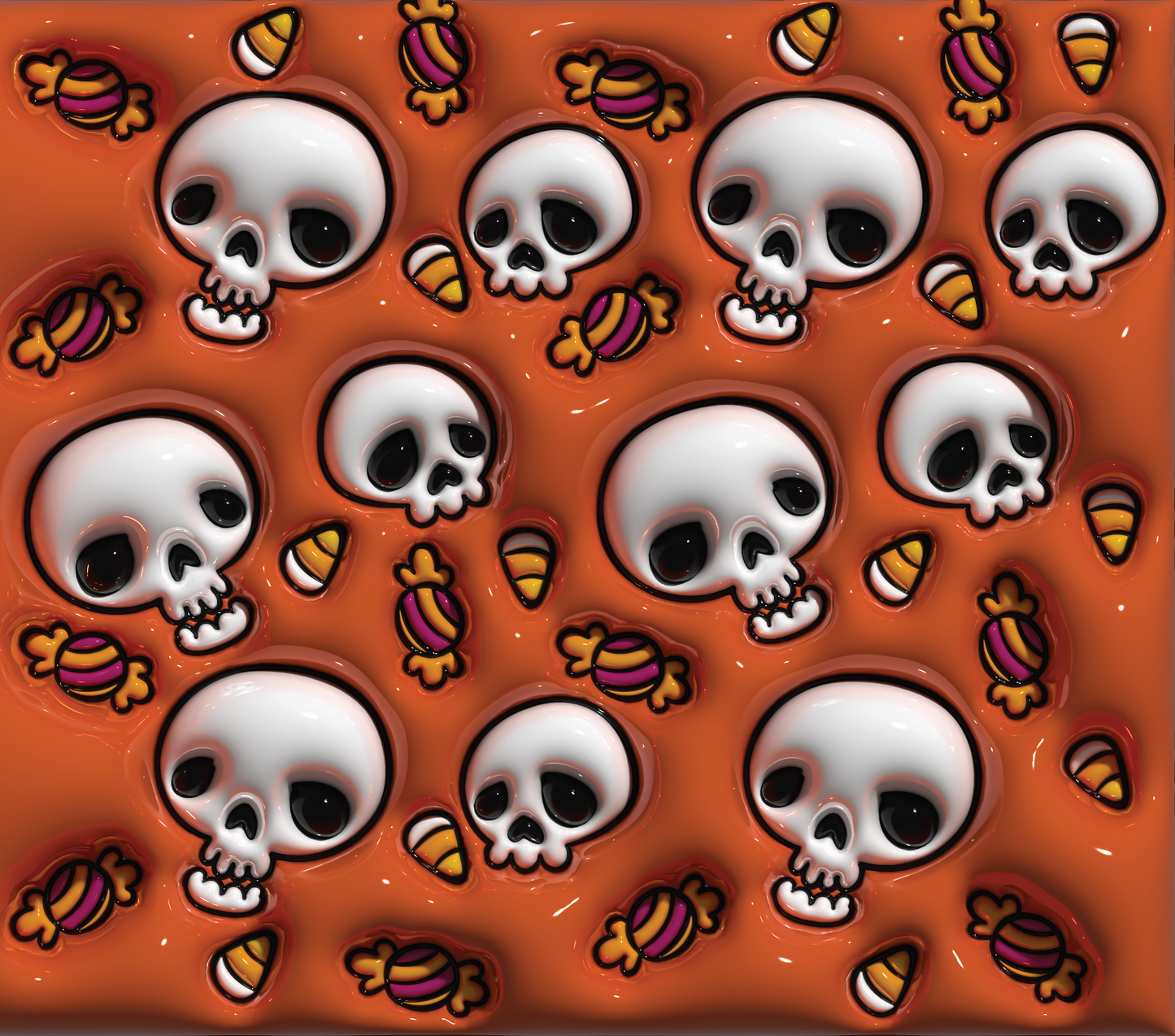 Puffy style Halloween sublimation tumbler print