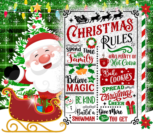 Christmas Rules sublimation tumbler print