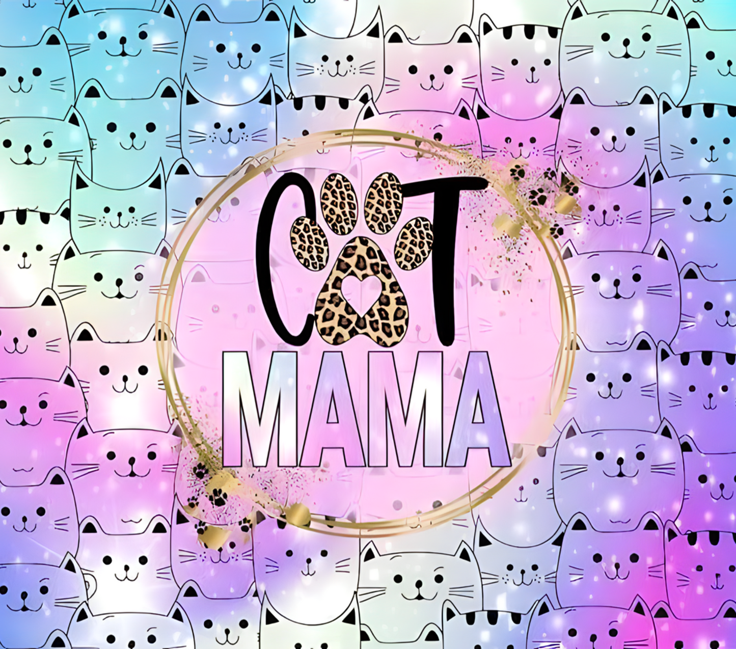 Cat mama sublimation tumbler transfer print