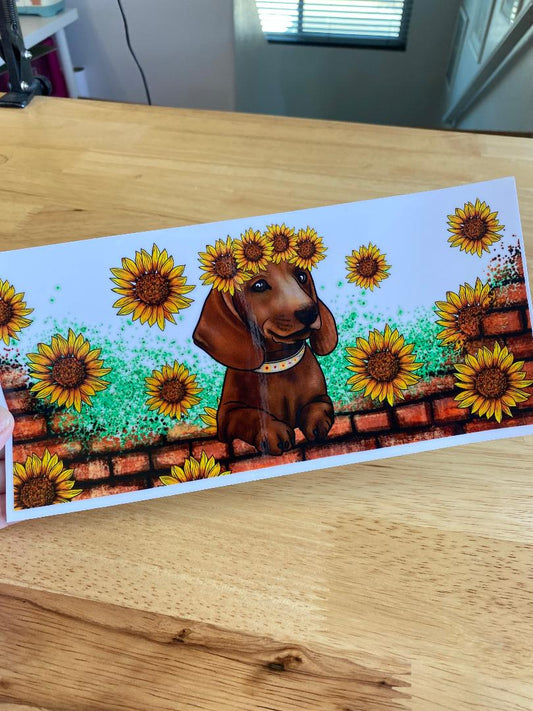 Sunflower Dog UV DTF