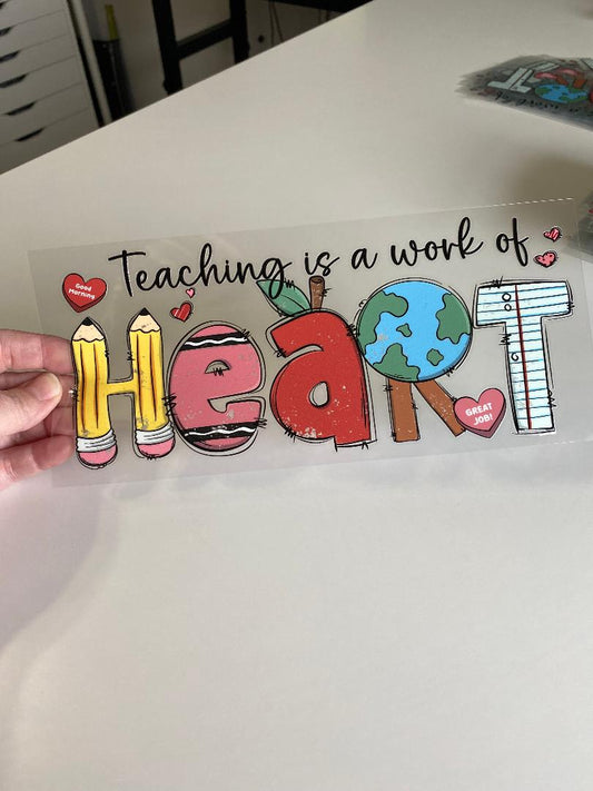 Teacher Heart UV DTF