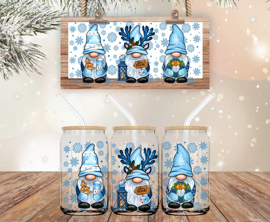 Blue Winter Gnomes UV DTF