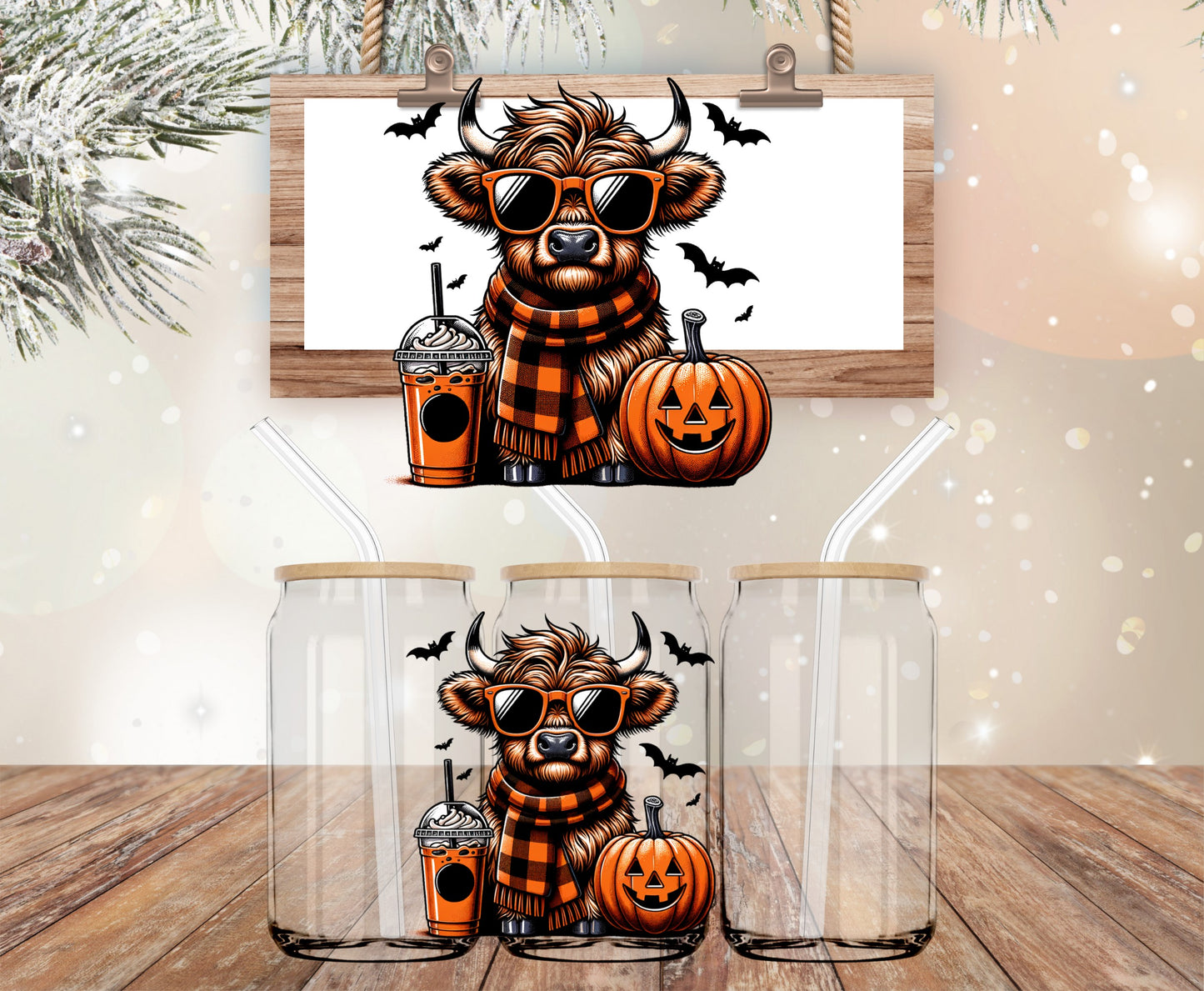 Fall Ready Cow UV 4 inch