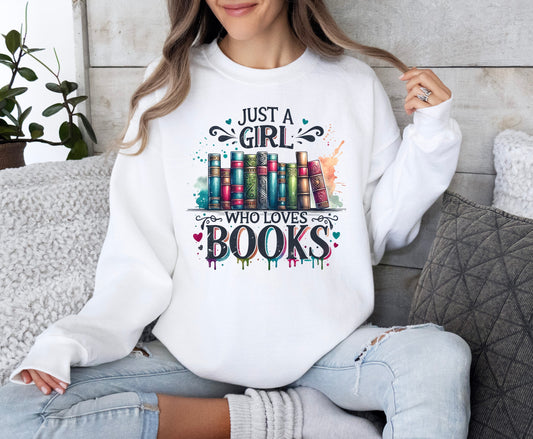 Girl who Loves Books DTF transfer